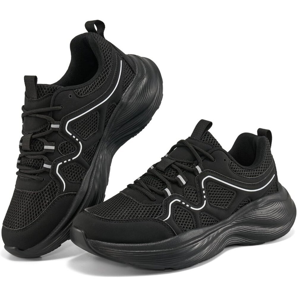 ⚡Womens All Black Mesh Walking Comfortable Lightweight Tennis Sneakers Shoes